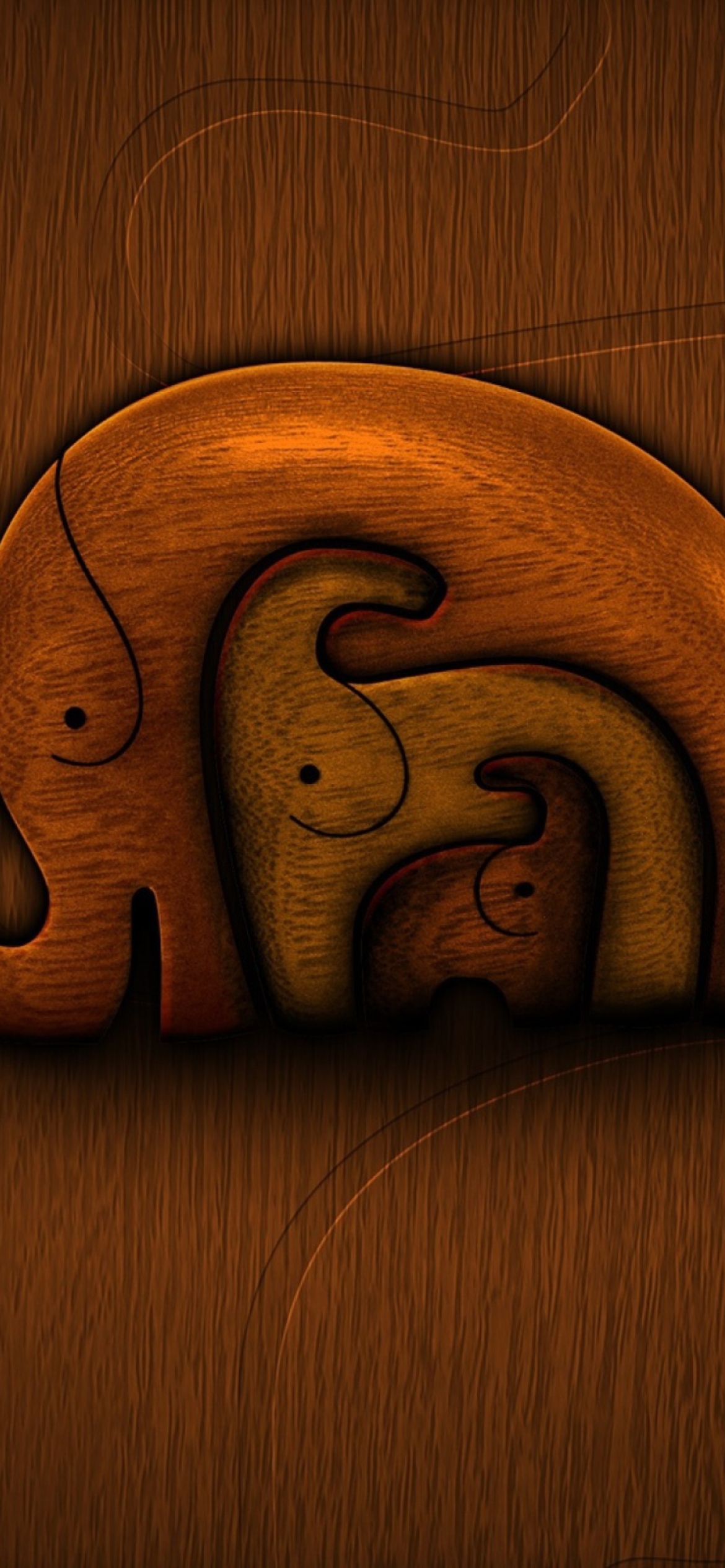 Fondo de pantalla Three Elephants 1170x2532