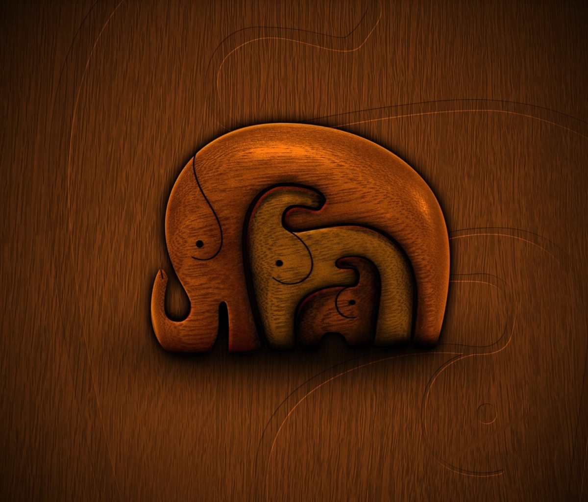 Three Elephants wallpaper 1200x1024