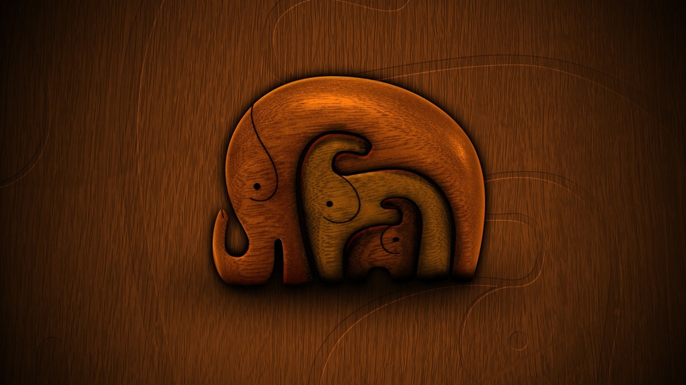 Das Three Elephants Wallpaper 1366x768