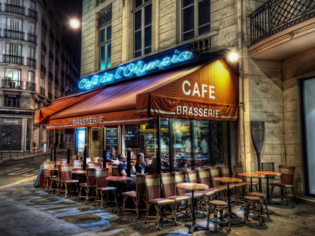 Das Paris Cafe Wallpaper 1024x768