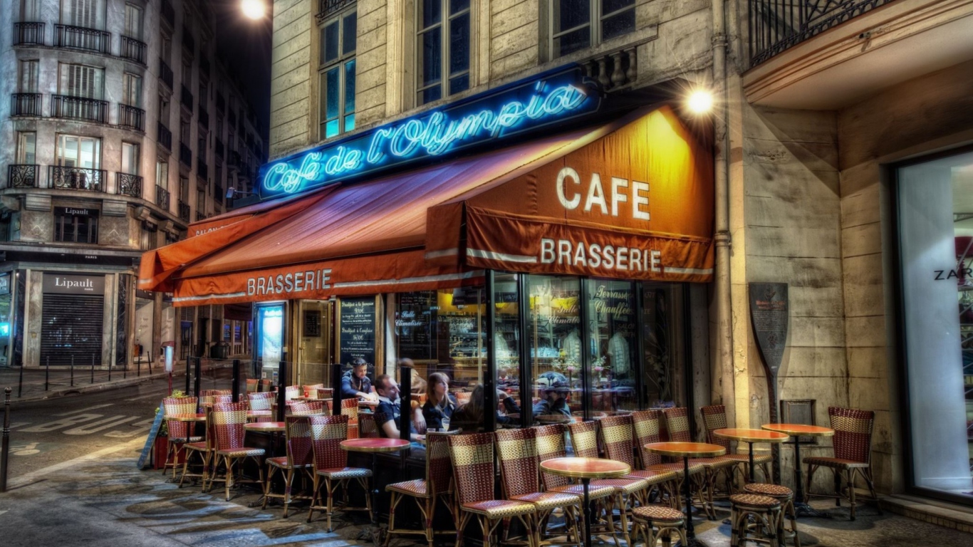 Paris Cafe wallpaper 1366x768