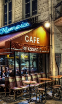 Das Paris Cafe Wallpaper 240x400