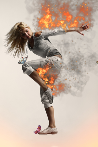 Fondo de pantalla Fire Dance 320x480