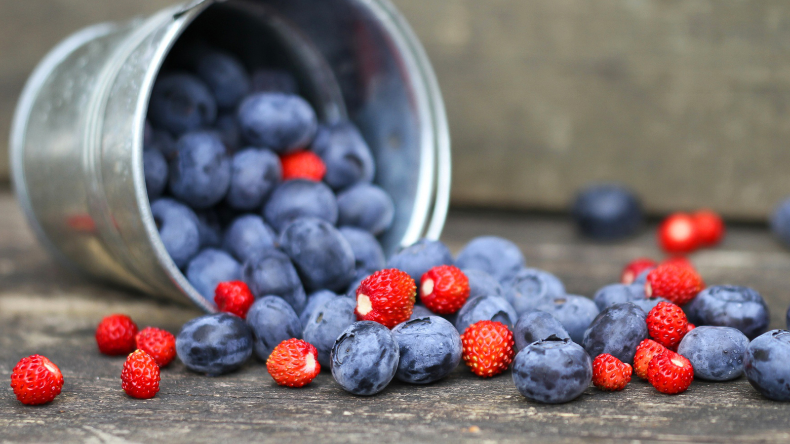 Sfondi Blueberries And Strawberries 1600x900