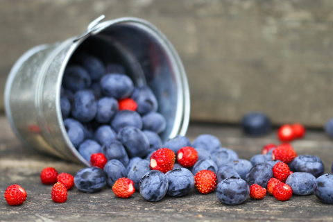 Blueberries And Strawberries wallpaper 480x320