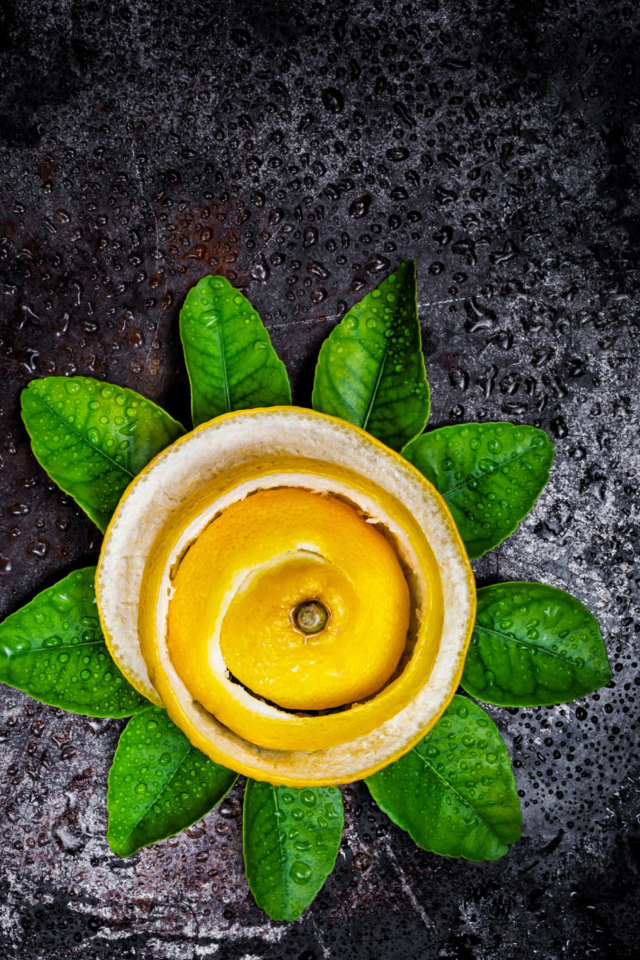 Fondo de pantalla Lemon Peel 640x960