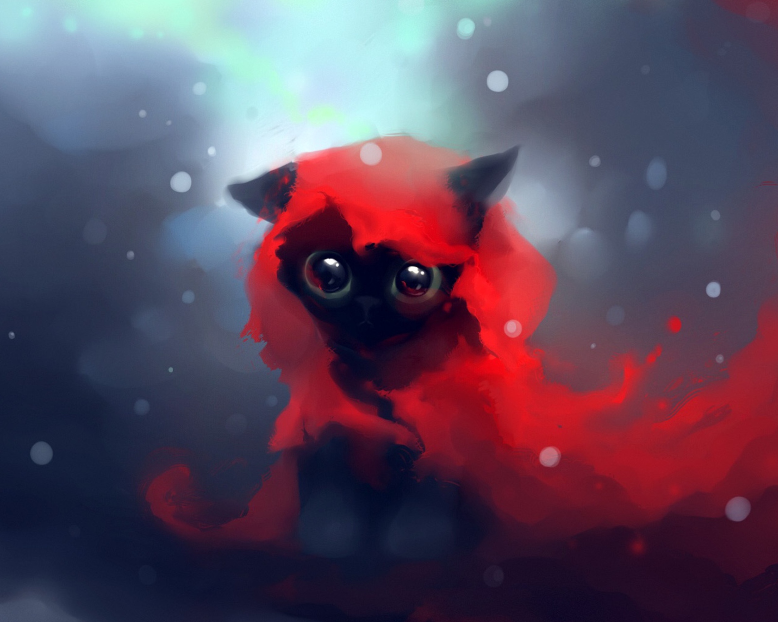 Fondo de pantalla Red Riding Hood Cat 1600x1280