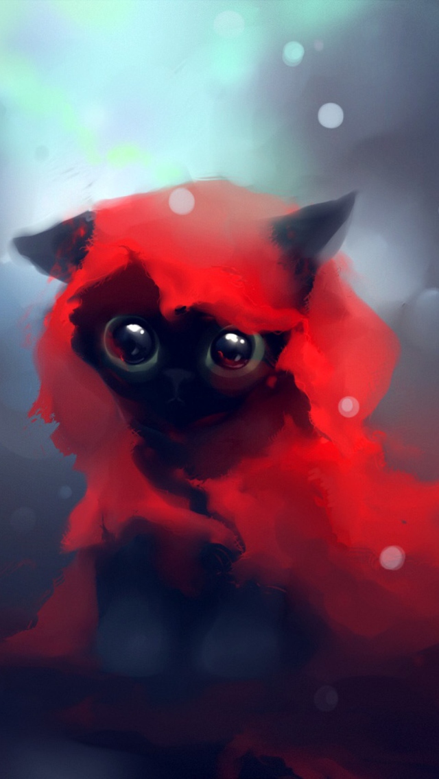 Red Riding Hood Cat wallpaper 640x1136