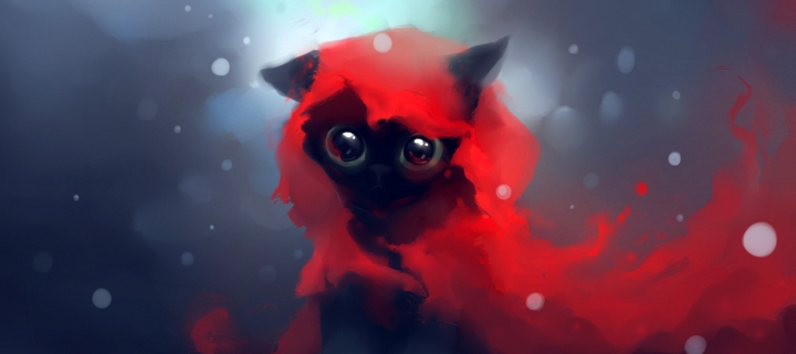 Fondo de pantalla Red Riding Hood Cat 720x320