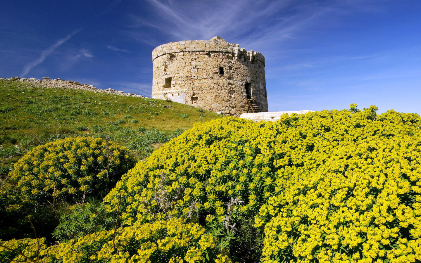 Stone Tower In Mountains wallpaper 1440x900