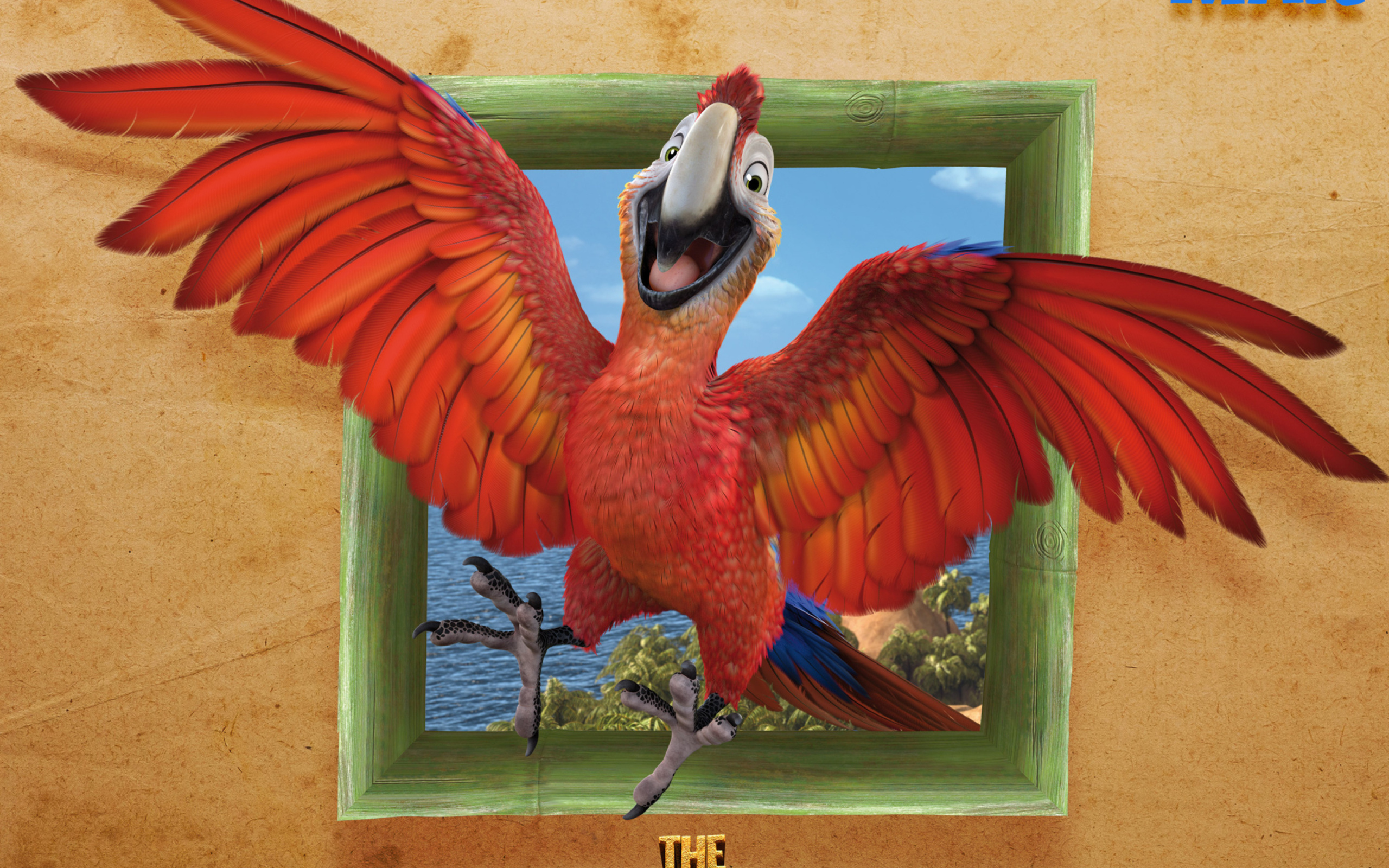 The Wild Life Cartoon Parrot wallpaper 2560x1600