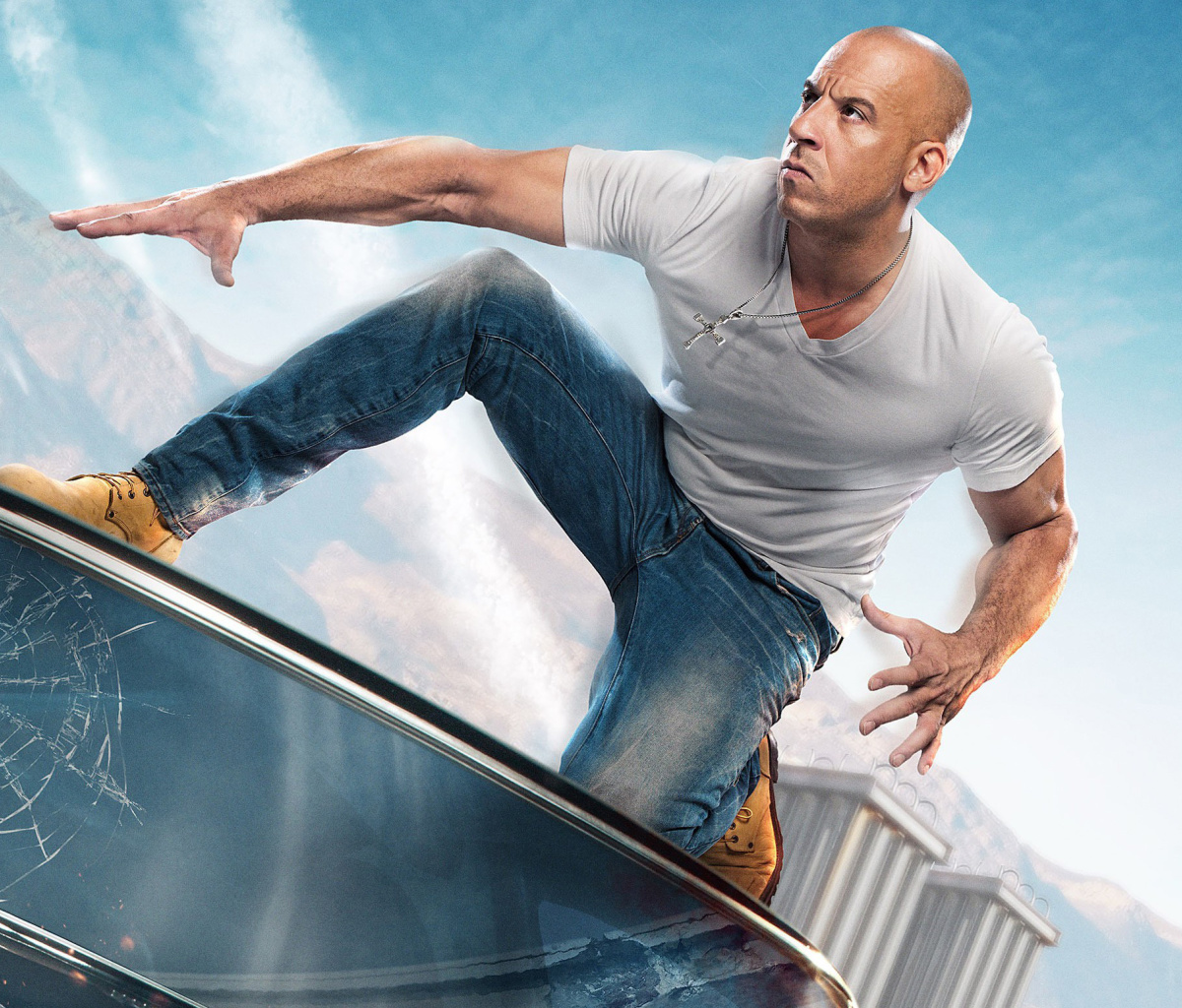 Fast & Furious Supercharged Poster with Vin Diesel wallpaper 1200x1024