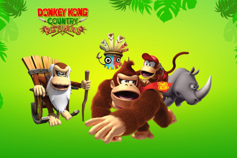 Das Donkey Kong Country Returns Arcade Game Wallpaper 480x320