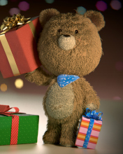 Das Teddy Bear With Gifts Wallpaper 176x220