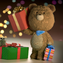 Das Teddy Bear With Gifts Wallpaper 208x208