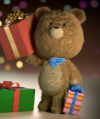 Teddy Bear With Gifts sfondi gratuiti per Nokia 5800 XpressMusic
