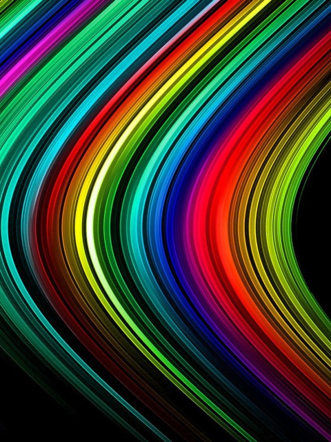 Rainbow Lines wallpaper 480x640