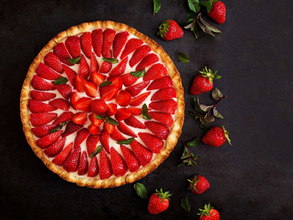 Das Strawberry pie Wallpaper 1024x768