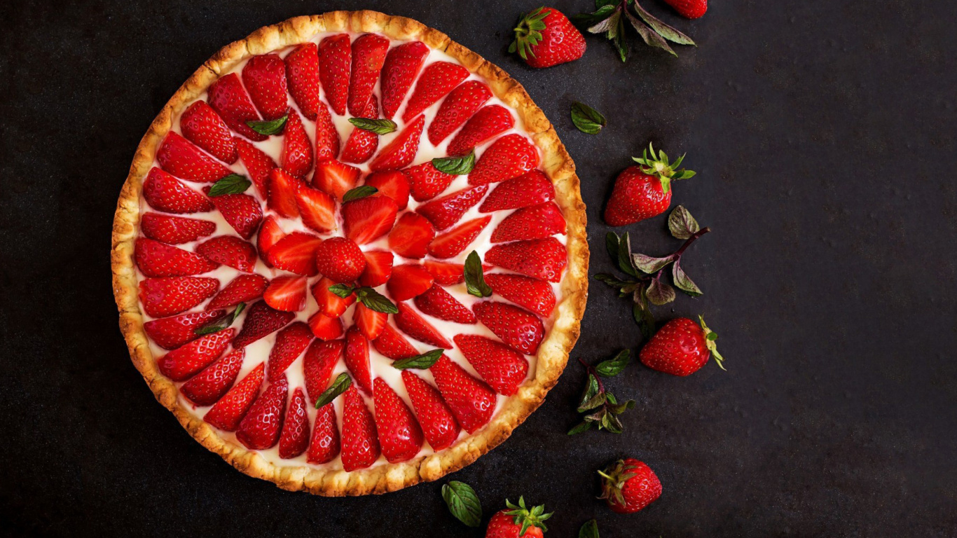Das Strawberry pie Wallpaper 1366x768