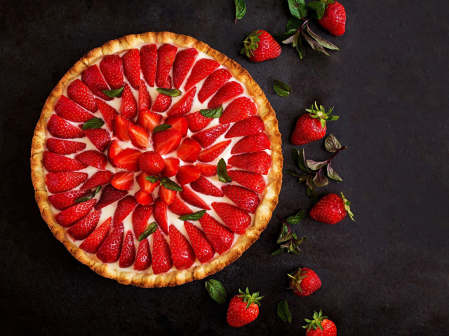 Das Strawberry pie Wallpaper 640x480