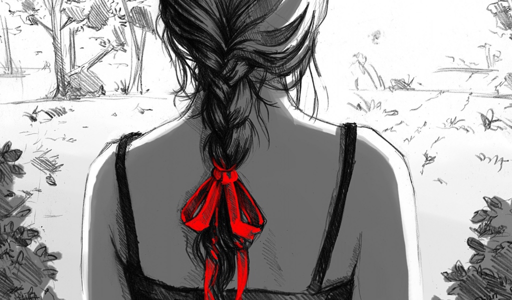 Screenshot №1 pro téma Sketch Of Girl With Braid 1024x600