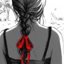 Das Sketch Of Girl With Braid Wallpaper 128x128