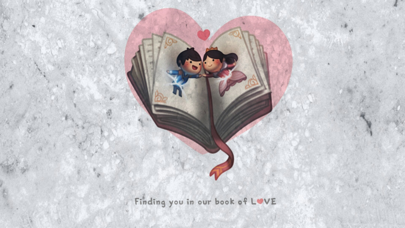 Love Is Finding You In Our Book Of Love wallpaper 1366x768