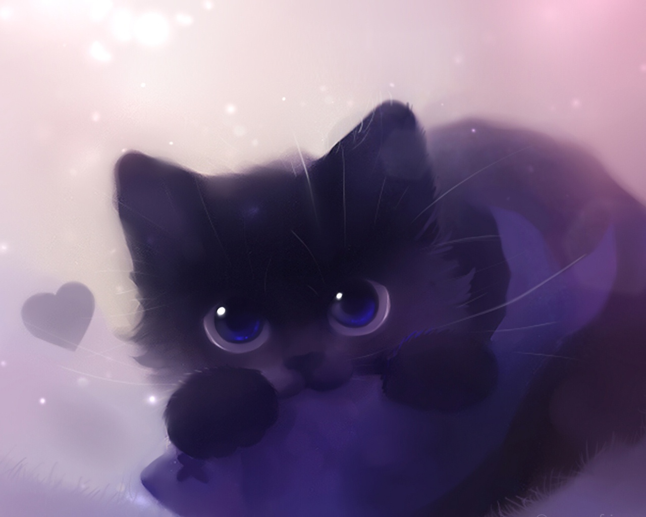 Fondo de pantalla Cute Kitty Art 1280x1024