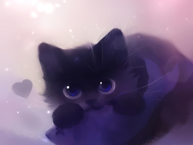 Cute Kitty Art wallpaper 640x480
