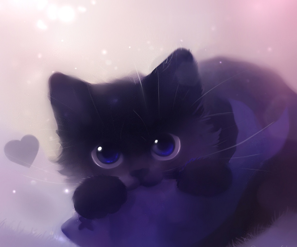 Fondo de pantalla Cute Kitty Art 960x800