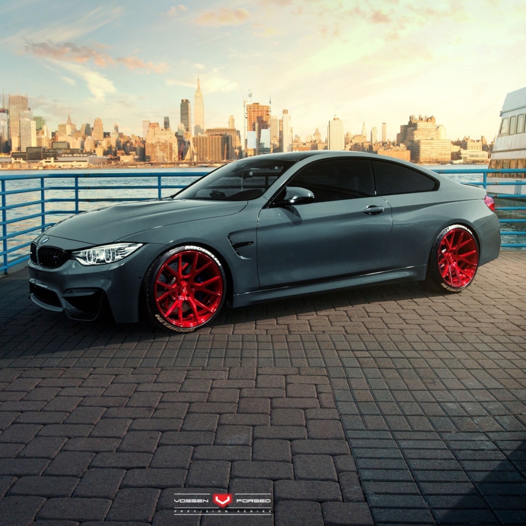 BMW M4 Red Wheels wallpaper 1024x1024