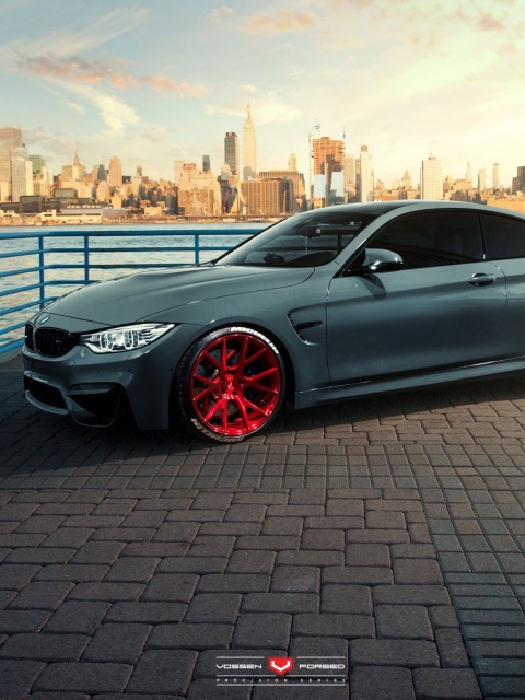 BMW M4 Red Wheels screenshot #1 480x640