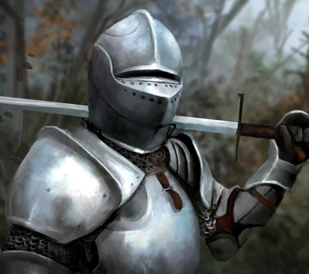 Das Medieval knight in armor Wallpaper 1080x960