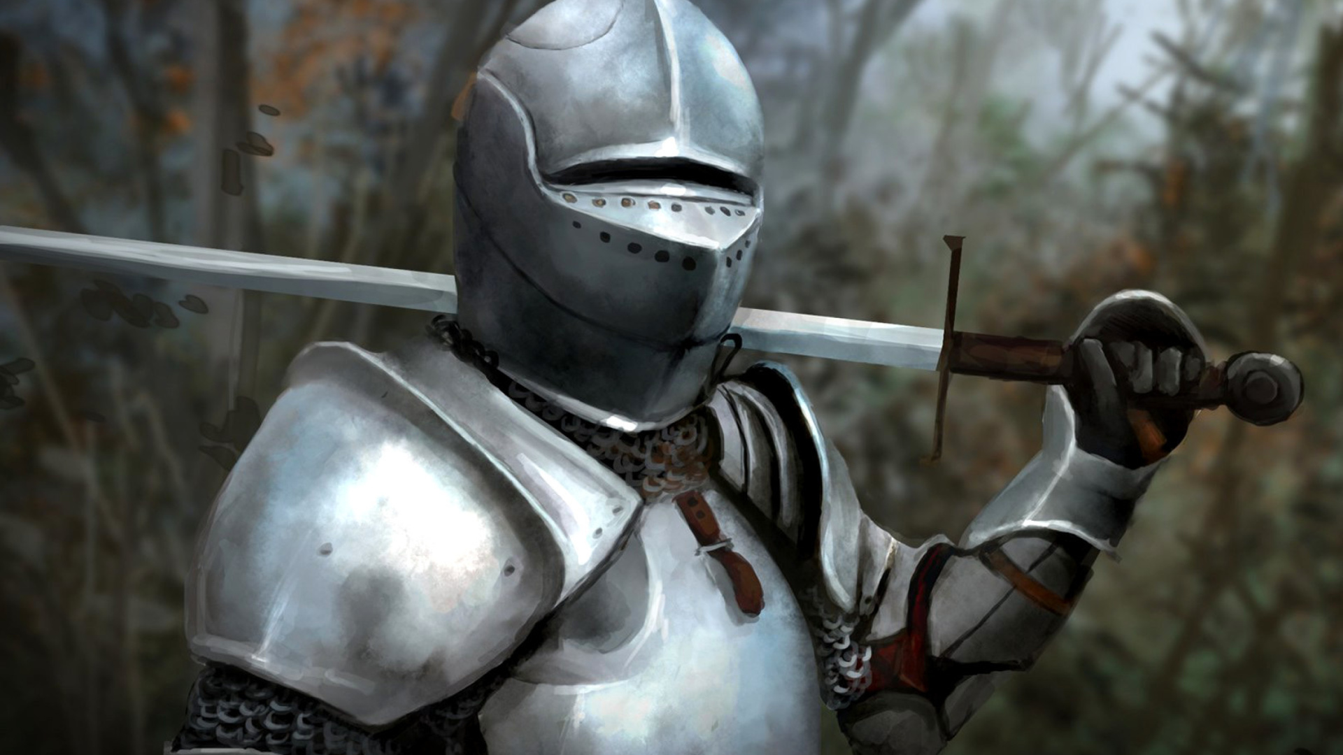 Medieval knight in armor wallpaper 1920x1080