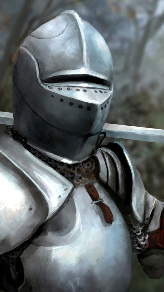 Medieval knight in armor wallpaper 640x1136