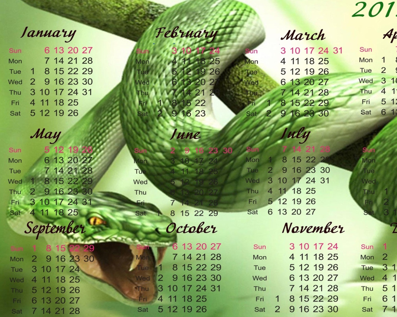 Screenshot №1 pro téma Snake Year 1280x1024