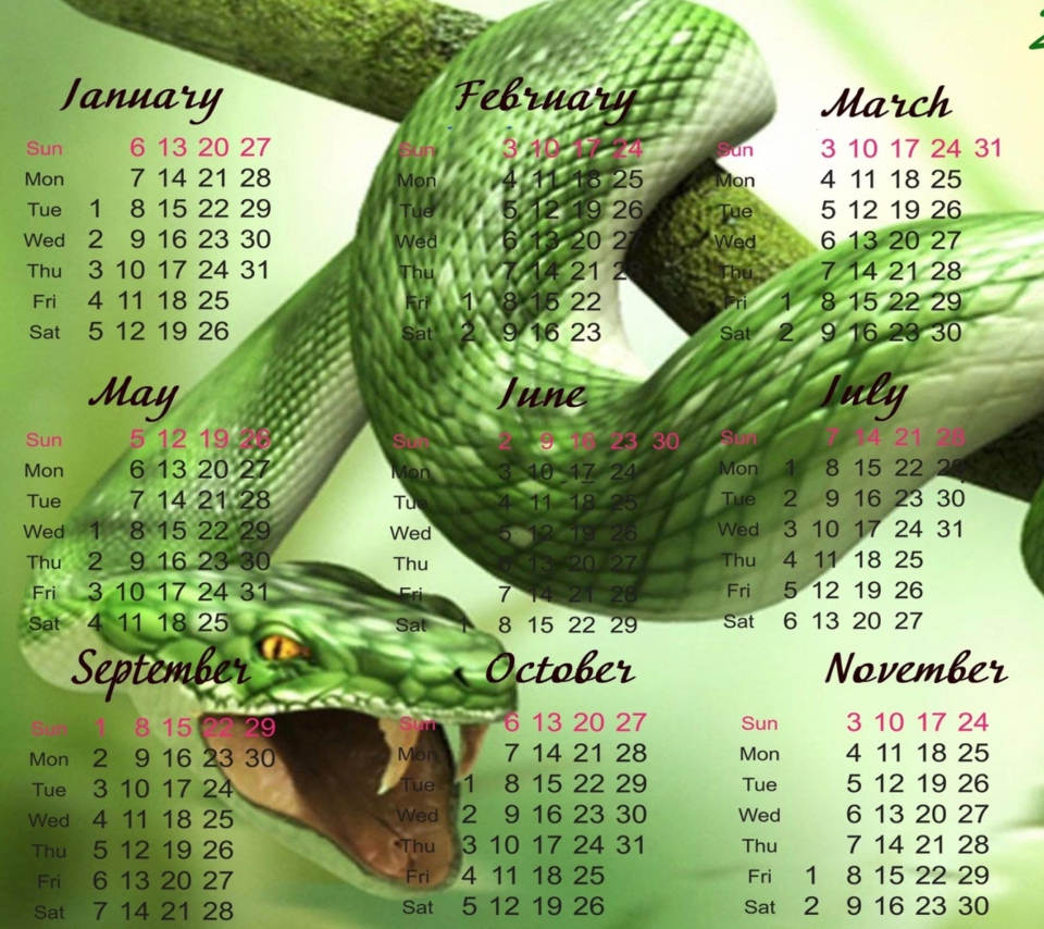 Das Snake Year Wallpaper 960x854