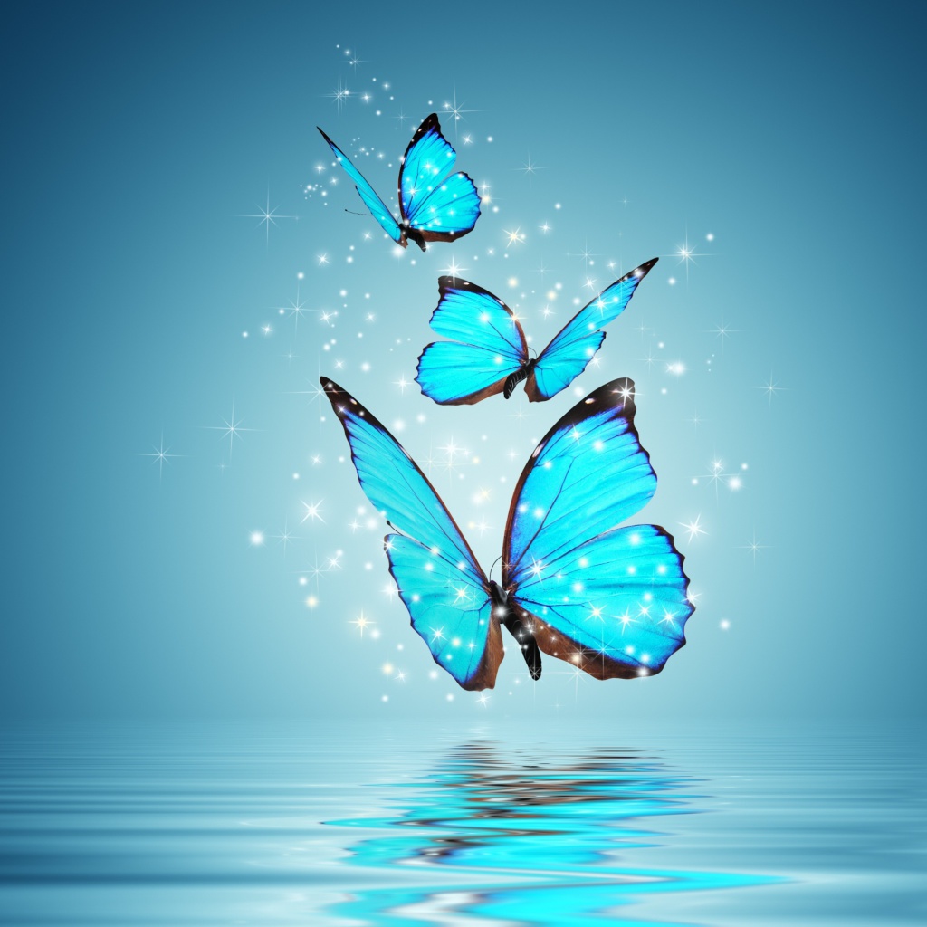 Обои Glistening Magic Butterflies 1024x1024