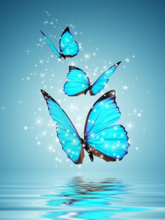 Обои Glistening Magic Butterflies 240x320