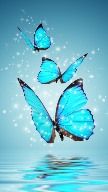 Das Glistening Magic Butterflies Wallpaper 360x640