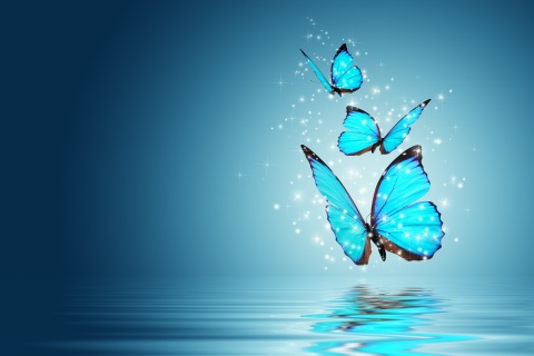 Das Glistening Magic Butterflies Wallpaper 480x320