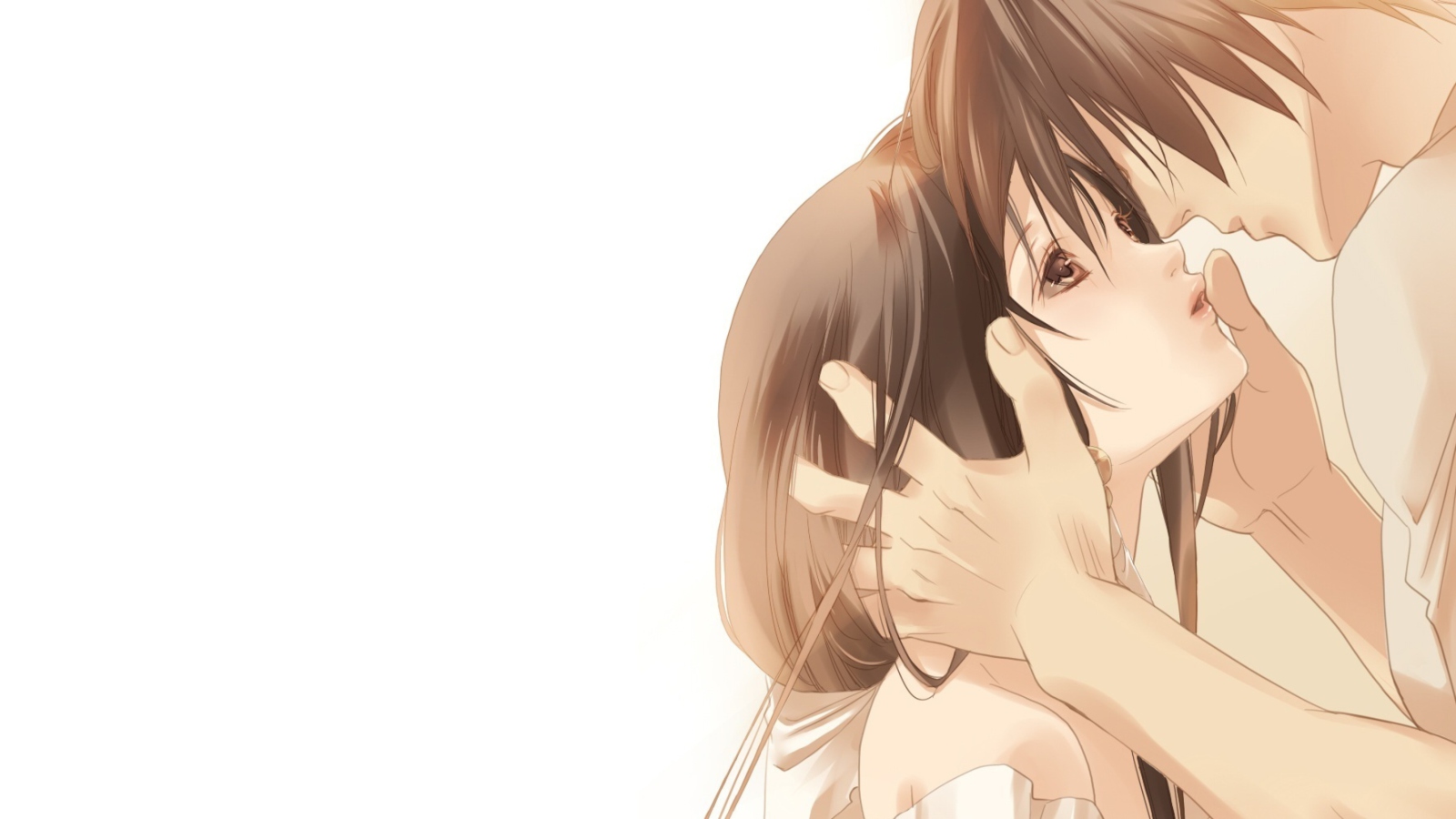 Anime Couple Sweet Love Kiss screenshot #1 1600x900