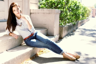 Blue Jeans White Shirt Picture for Android, iPhone and iPad
