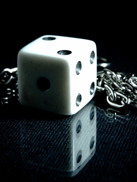 Обои Dice And Metal Chain 480x640