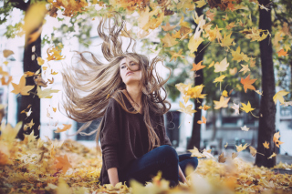 Autumn Girl Background for Android, iPhone and iPad