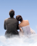 Couple Sitting On Clouds wallpaper 128x160