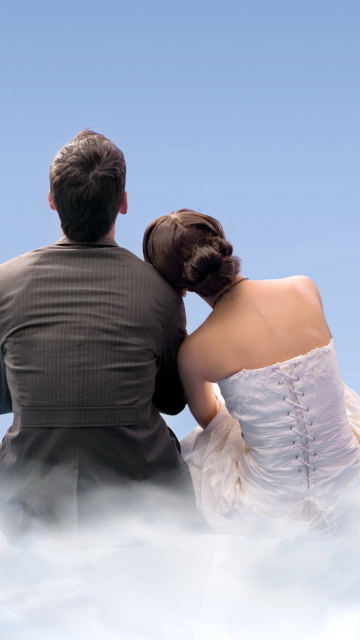 Couple Sitting On Clouds wallpaper 360x640