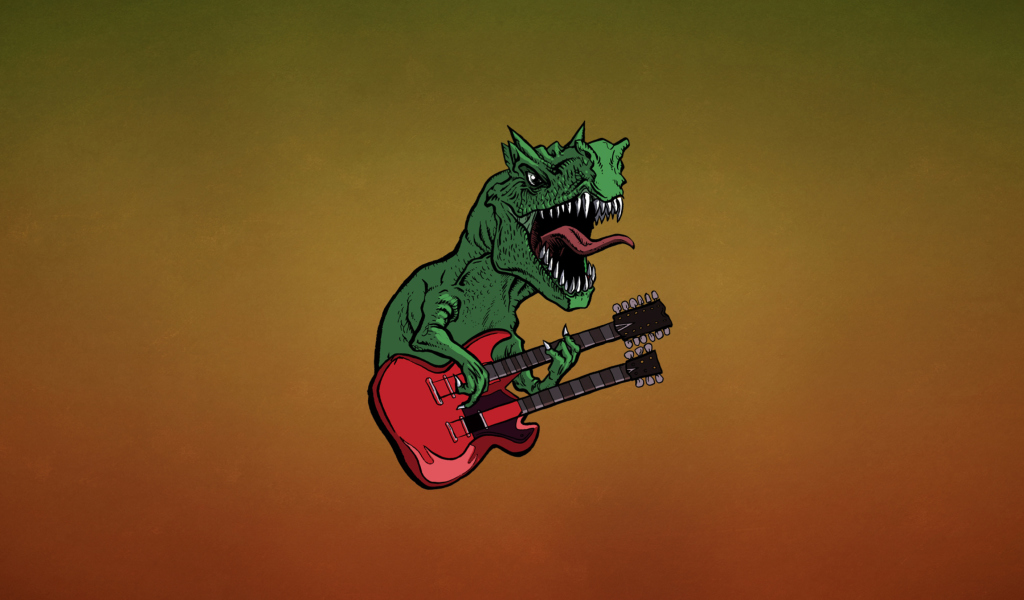 Dinosaur And Guitar Illustration screenshot #1 1024x600