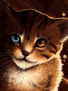 Fondo de pantalla Drawn Cat 240x320