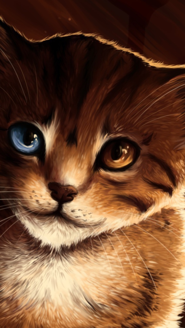 Das Drawn Cat Wallpaper 640x1136